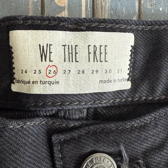 We The Free People Jeans Mid Rise Straight Leg Button Fly Distressed Crop 26 NWT - Picture 8 of 14